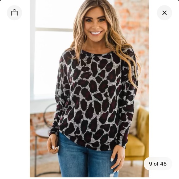 Alayah Leopard Print Tunic in Wine - Picture 3 of 5